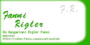 fanni rigler business card